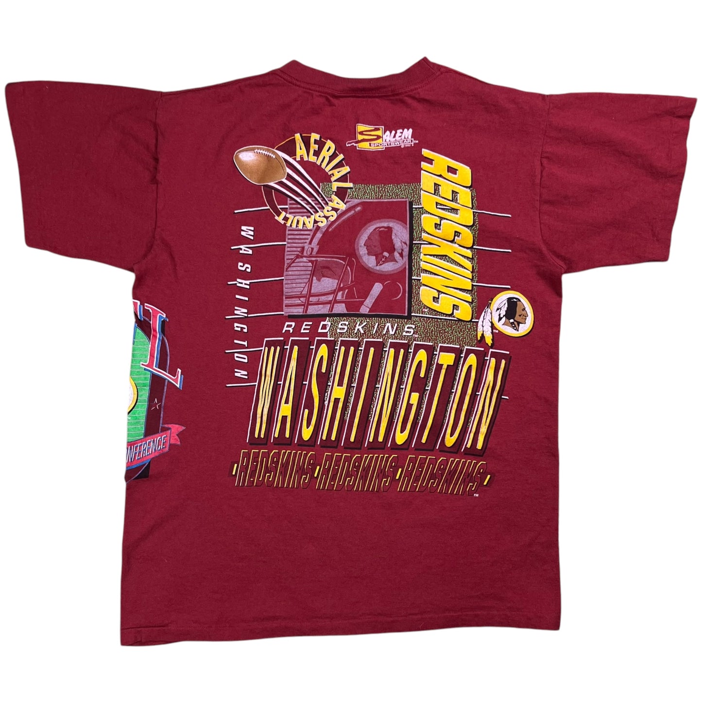 Vintage 1991 Salem Sports Washington Redskins Aerial Assault all over print tee (L)