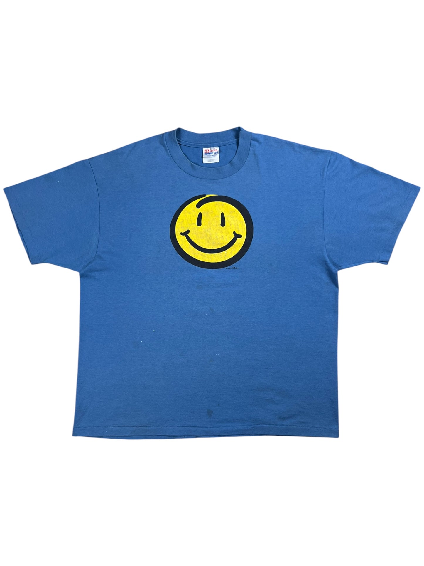 Vintage 1997 Ohiopyle Smiley face faded blue tee (XL)