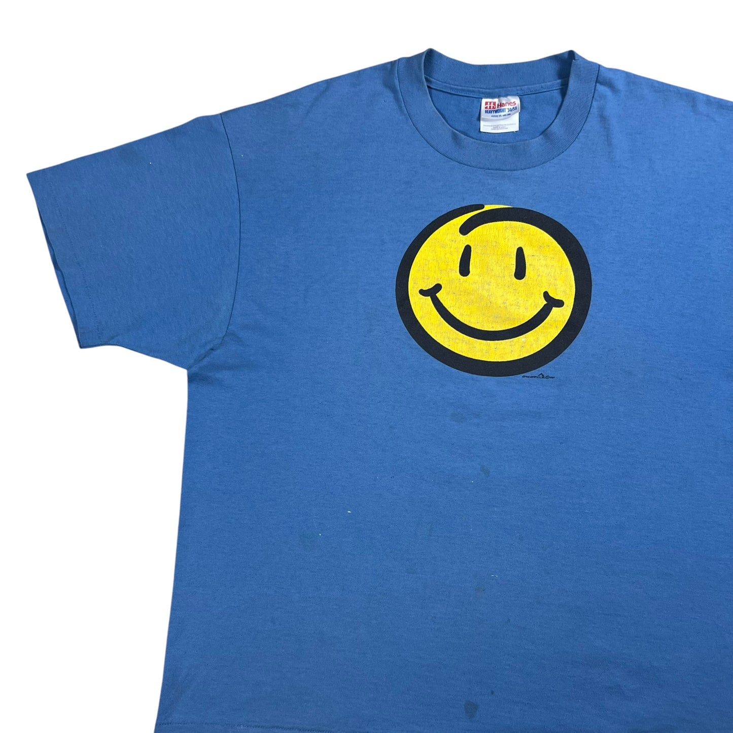 Vintage 1997 Ohiopyle Smiley face faded blue tee (XL)