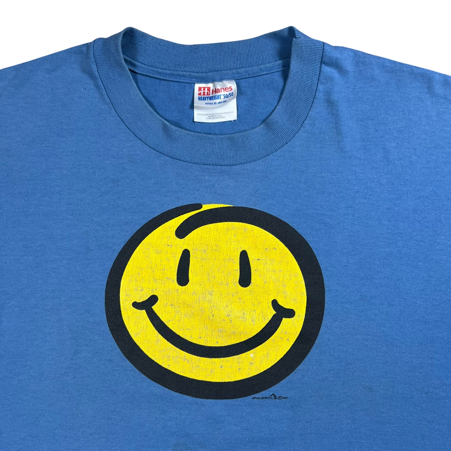 Vintage 1997 Ohiopyle Smiley face faded blue tee (XL)