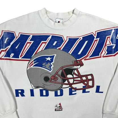 Vintage 90s Riddell New England Patriots spell out helmet crewneck (L)