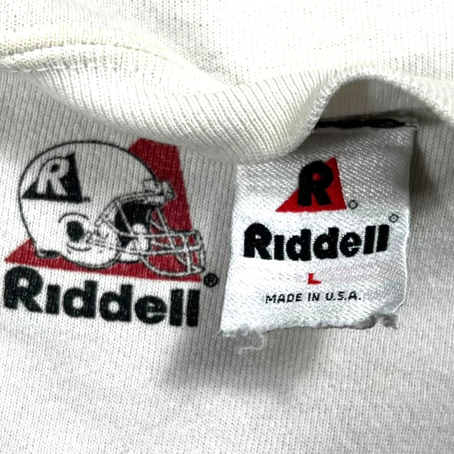 Vintage 90s Riddell New England Patriots spell out helmet crewneck (L)