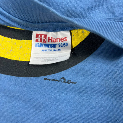 Vintage 1997 Ohiopyle Smiley face faded blue tee (XL)