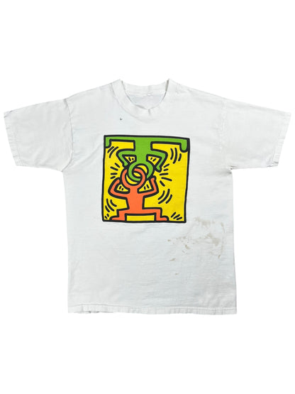 Vintage 1998 Keith Haring San Francisco museum of modern art “Man Through Man” faded worn tee (M)