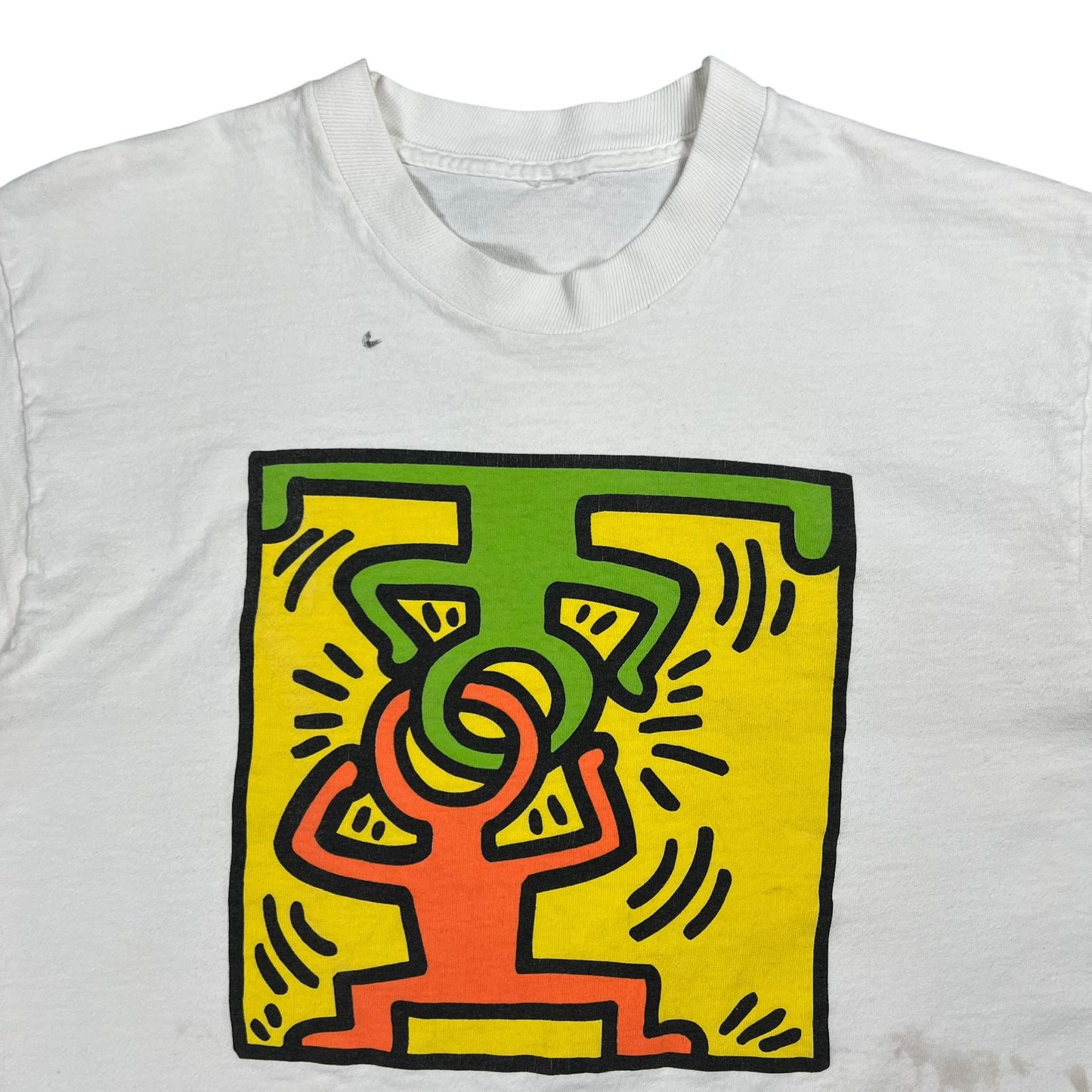 Vintage 1998 Keith Haring San Francisco museum of modern art “Man Through Man” faded worn tee (M)