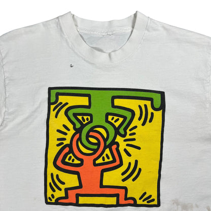 Vintage 1998 Keith Haring San Francisco museum of modern art “Man Through Man” faded worn tee (M)