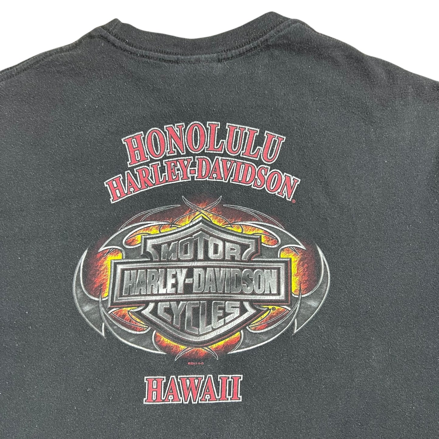 Y2K Harley Davidson Hawaii long sleeve print faded shirt (L)