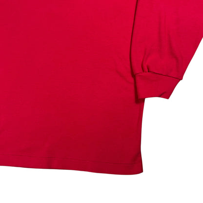 Vintage 90s Bauer Hockey Canada made red long sleeve mock neck shirt (M)