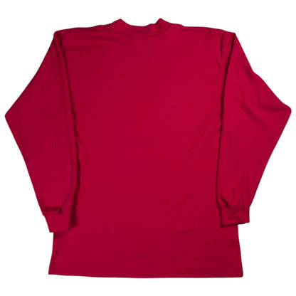 Vintage 90s Bauer Hockey Canada made red long sleeve mock neck shirt (M)