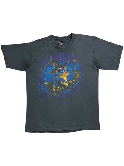 Vintage 90s Harley Davidson Motorcycles Eagle vs Dragon faded black Apple tee (L)