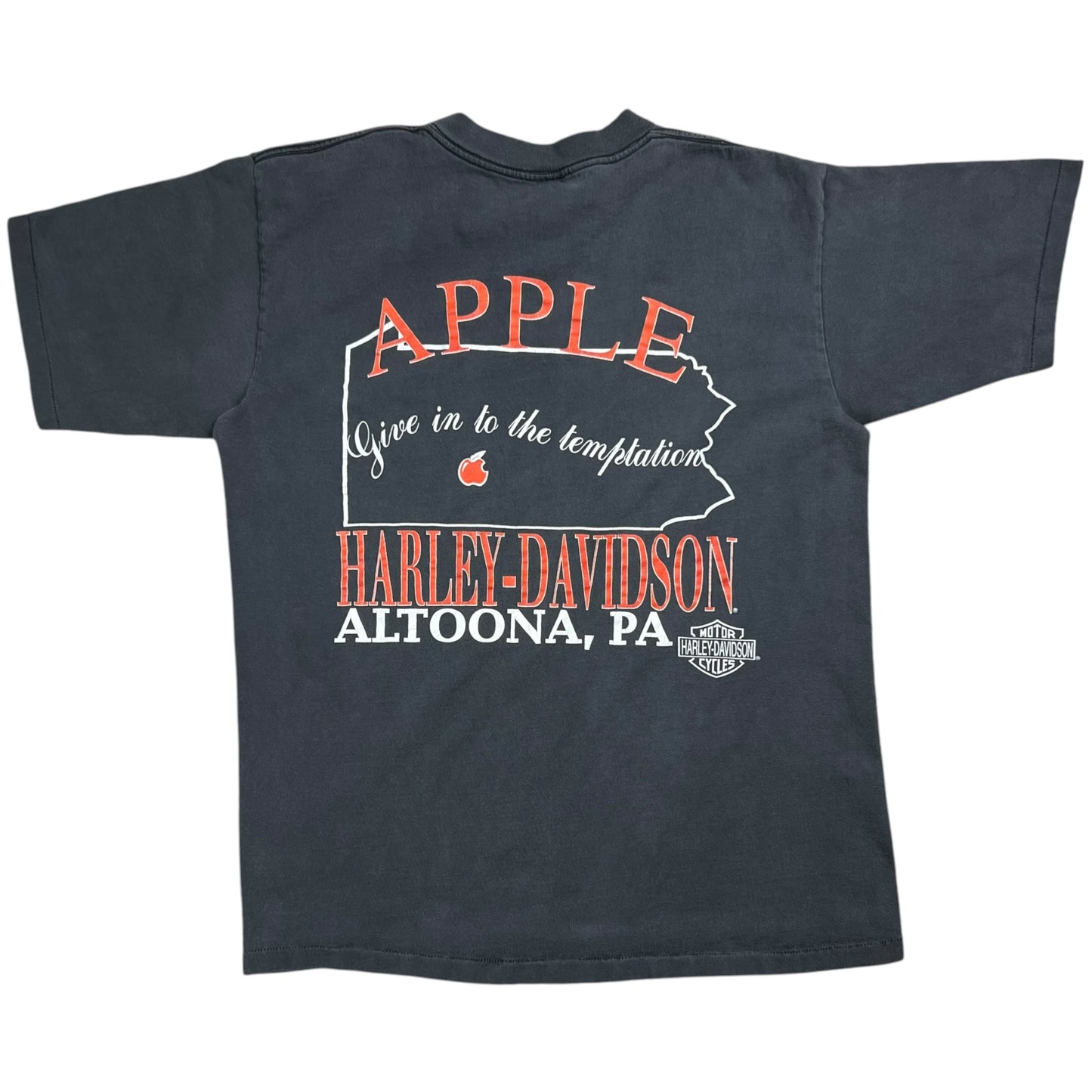 Vintage 90s Harley Davidson Motorcycles Eagle vs Dragon faded black Apple tee (L)