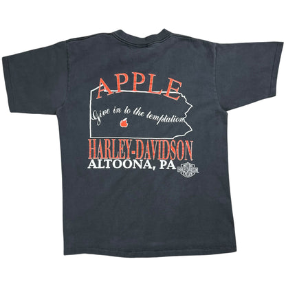 Vintage 90s Harley Davidson Motorcycles Eagle vs Dragon faded black Apple tee (L)