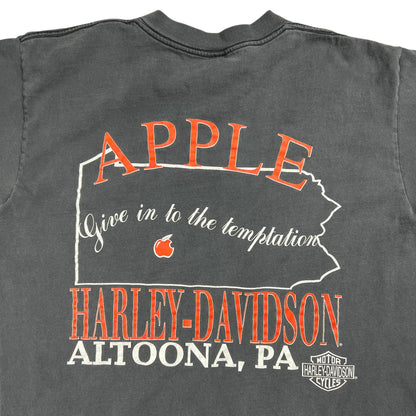 Vintage 90s Harley Davidson Motorcycles Eagle vs Dragon faded black Apple tee (L)