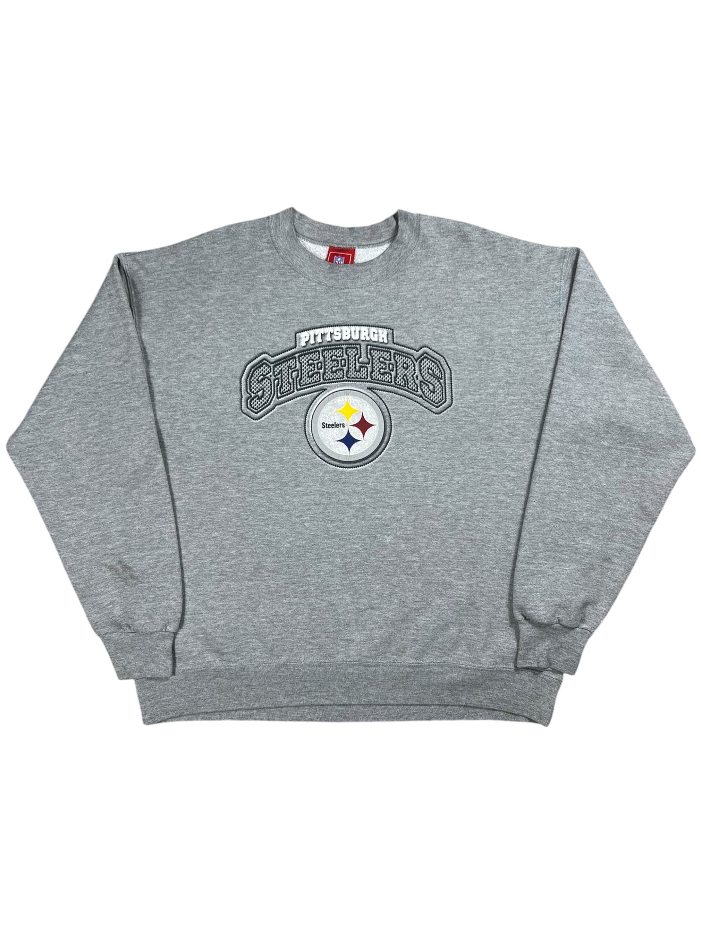 Vintage Y2K Pittsburgh Steelers faded NFL grey crewneck (XL)