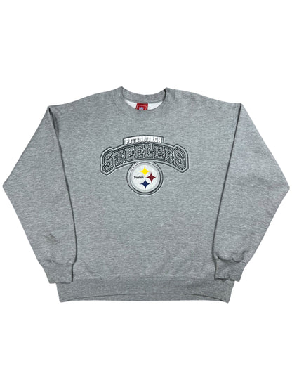 Vintage Y2K Pittsburgh Steelers faded NFL grey crewneck (XL)