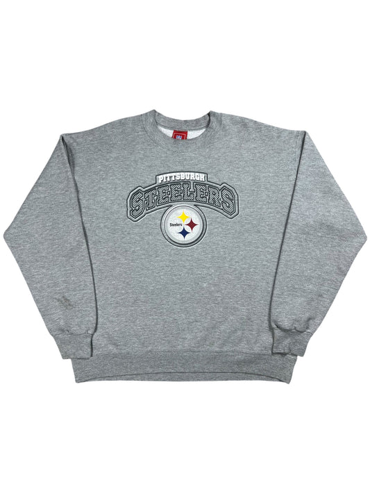 Vintage Y2K Pittsburgh Steelers faded NFL grey crewneck (XL)