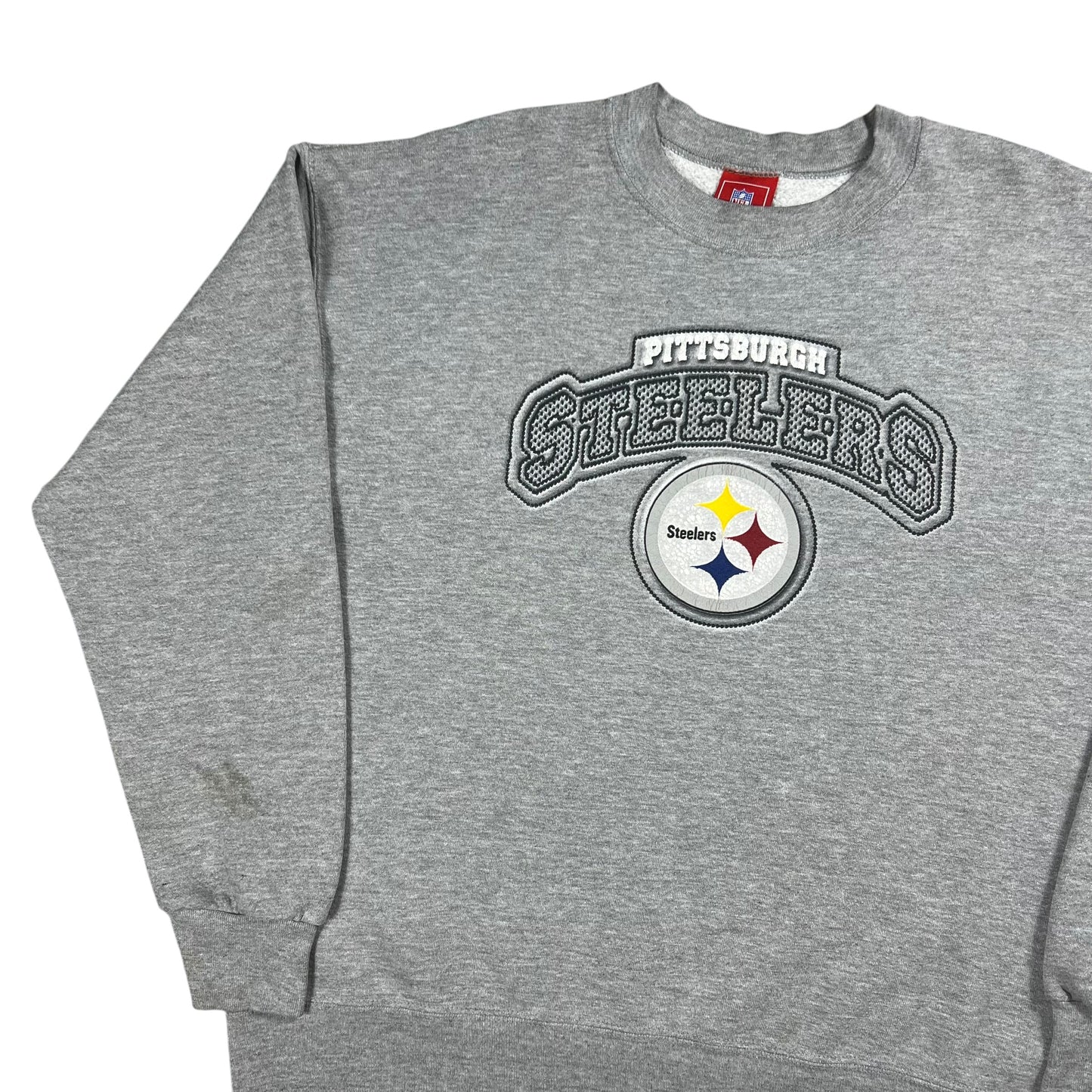 Vintage Y2K Pittsburgh Steelers faded NFL grey crewneck (XL)