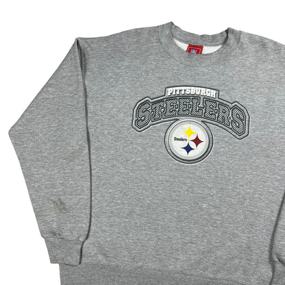 Vintage Y2K Pittsburgh Steelers faded NFL grey crewneck (XL)