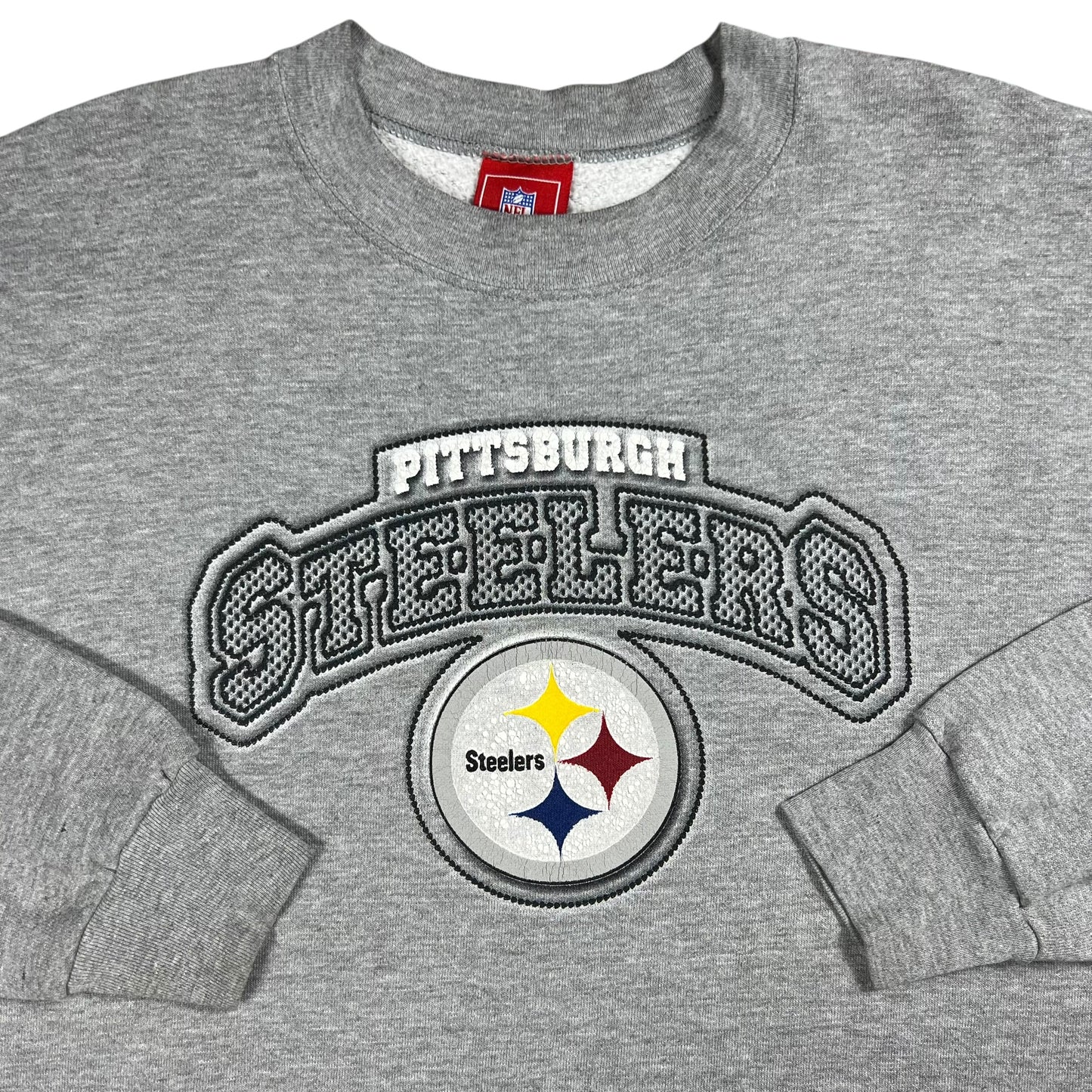 Vintage Y2K Pittsburgh Steelers faded NFL grey crewneck (XL)
