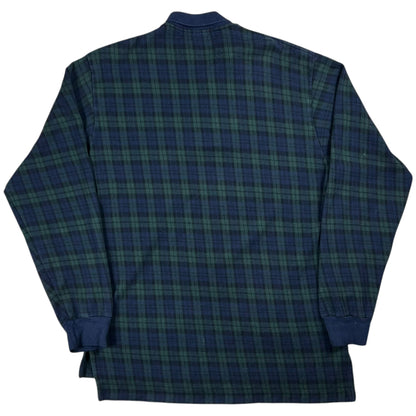 Vintage 90s Polo Ralph Lauren plaid mini horse long sleeve rugby shirt (L)