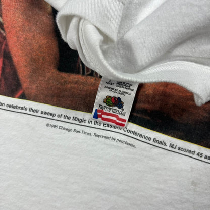 Vintage 1990 Chicago Bulls Michael Jordan newspaper cut off tank tee (M)