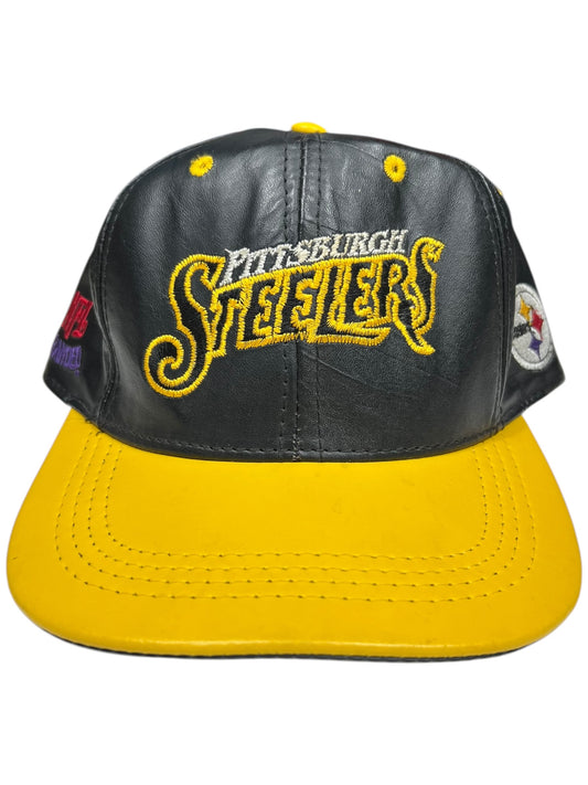 Vintage 90s Pittsburgh Steelers NFL branded leather SnapBack