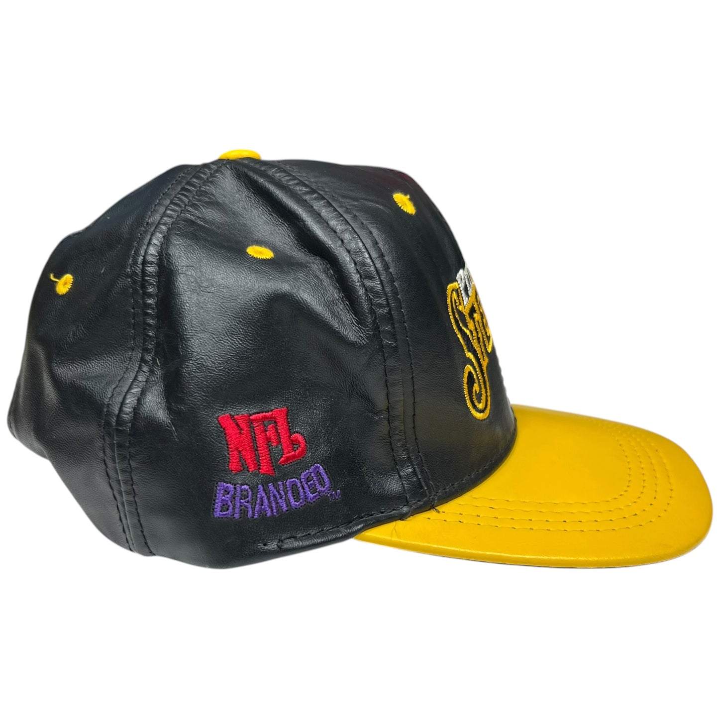 Vintage 90s Pittsburgh Steelers NFL branded leather SnapBack