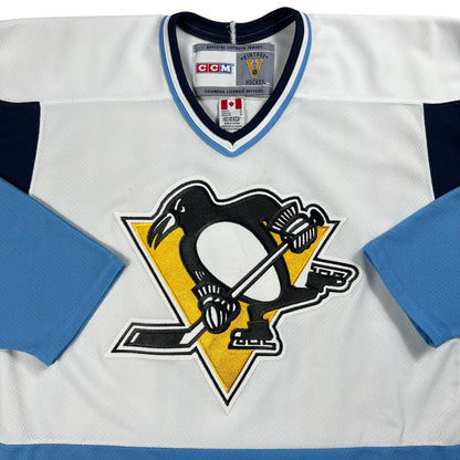 Vintage 90s CCM Pittsburgh Penguins alternate old logo NHL hockey jersey (M)