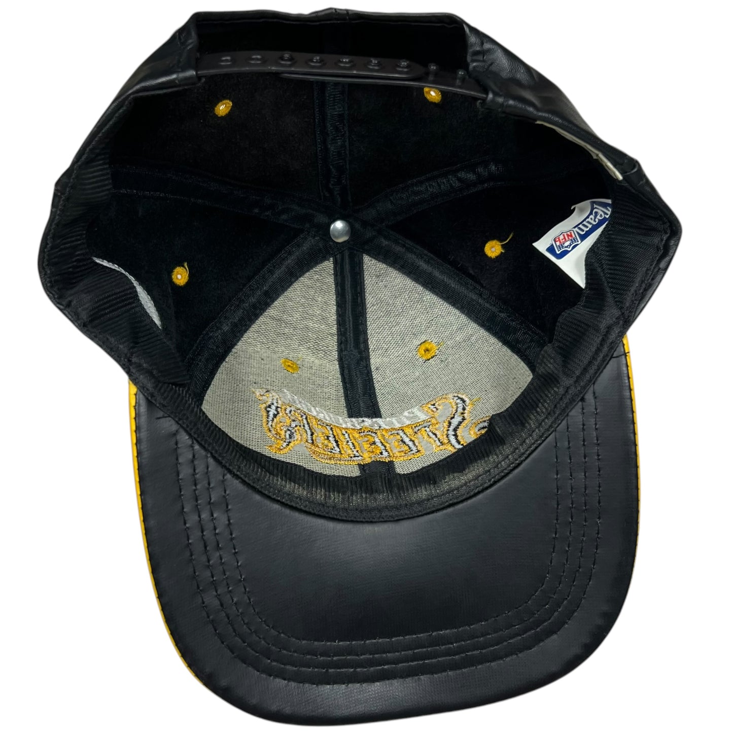 Vintage 90s Pittsburgh Steelers NFL branded leather SnapBack