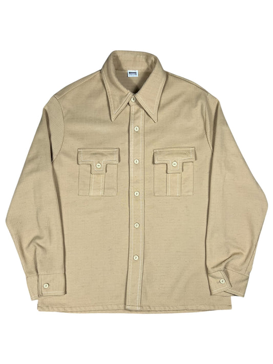Vintage 1970s Montgomery Ward unique pocket button up shirt (L)
