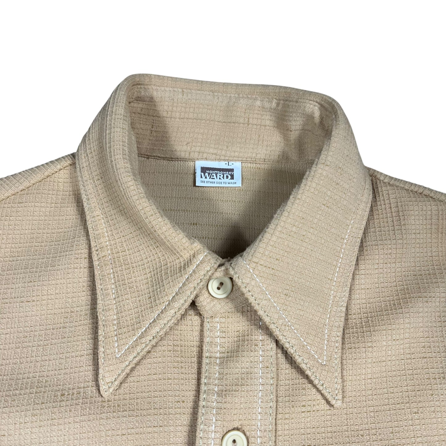 Vintage 1970s Montgomery Ward unique pocket button up shirt (L)