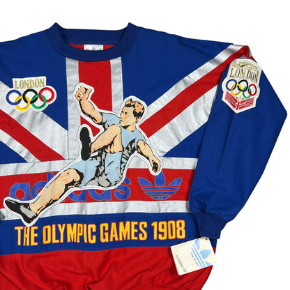 Vintage 80s Adidas London Olympic Games all over print crewneck (M/L) DS NWT