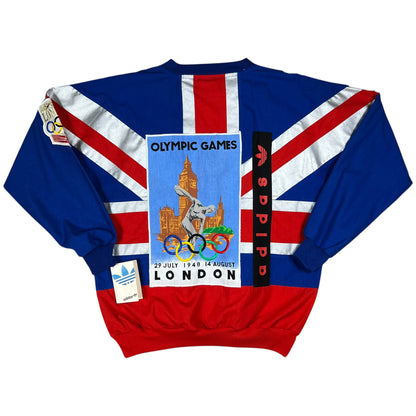 Vintage 80s Adidas London Olympic Games all over print crewneck (M/L) DS NWT