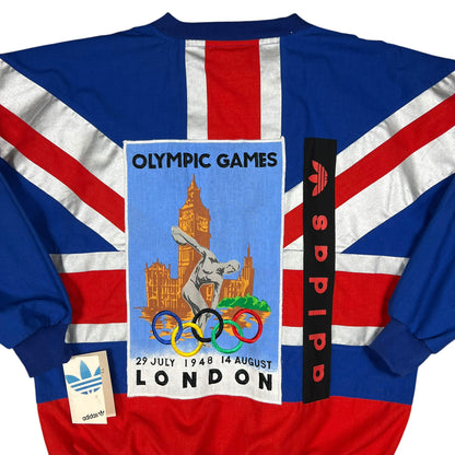 Vintage 80s Adidas London Olympic Games all over print crewneck (M/L) DS NWT