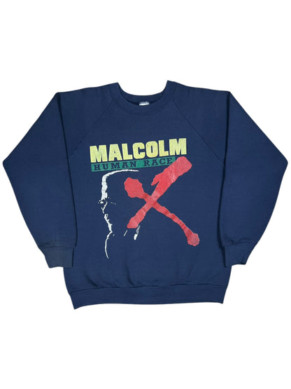 Vintage 80s Malcom X Human Race faded crewneck (M)