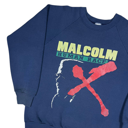 Vintage 80s Malcom X Human Race faded crewneck (M)