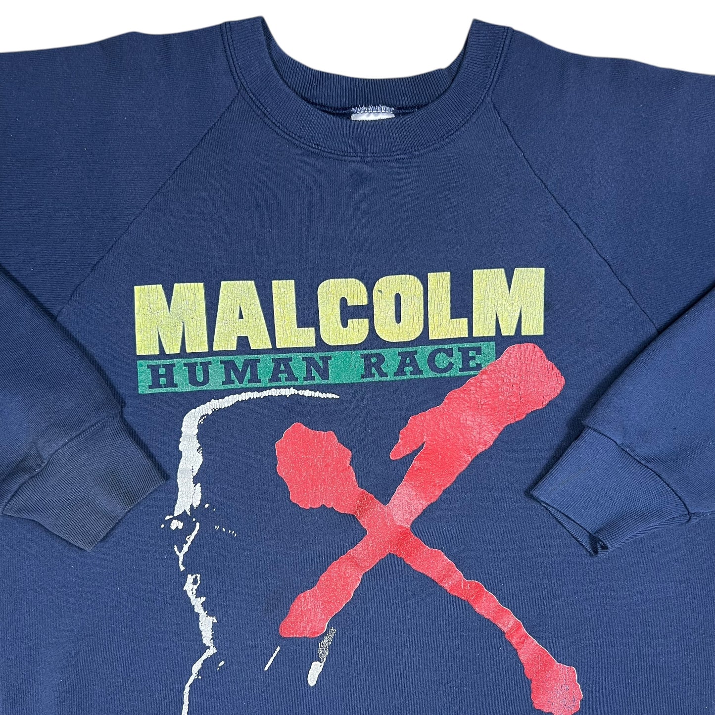 Vintage 80s Malcom X Human Race faded crewneck (M)