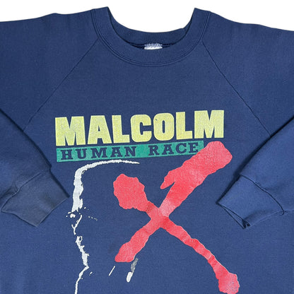 Vintage 80s Malcom X Human Race faded crewneck (M)