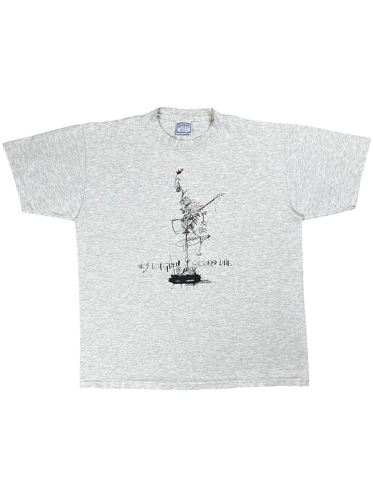 Vintage 90s Ralph Steadman Nils Lofgren Crooked Line album art tee (XL)