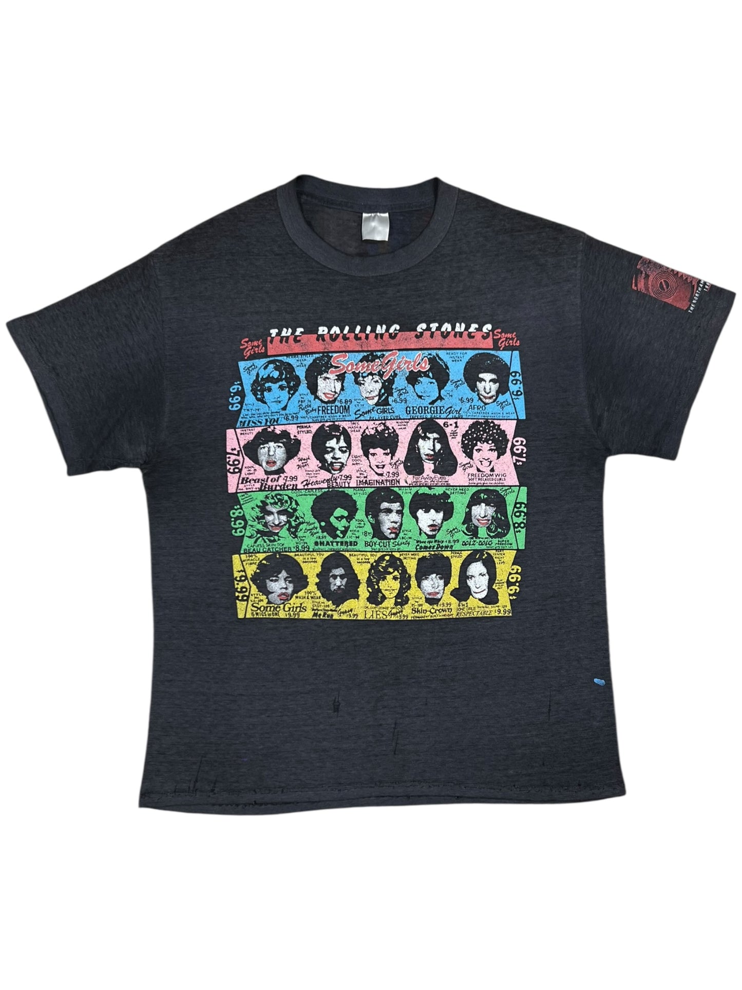 Vintage 80s The Rolling Stones Some Girls threadbare faded album band tee (L)
