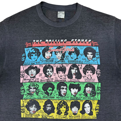 Vintage 80s The Rolling Stones Some Girls threadbare faded album band tee (L)