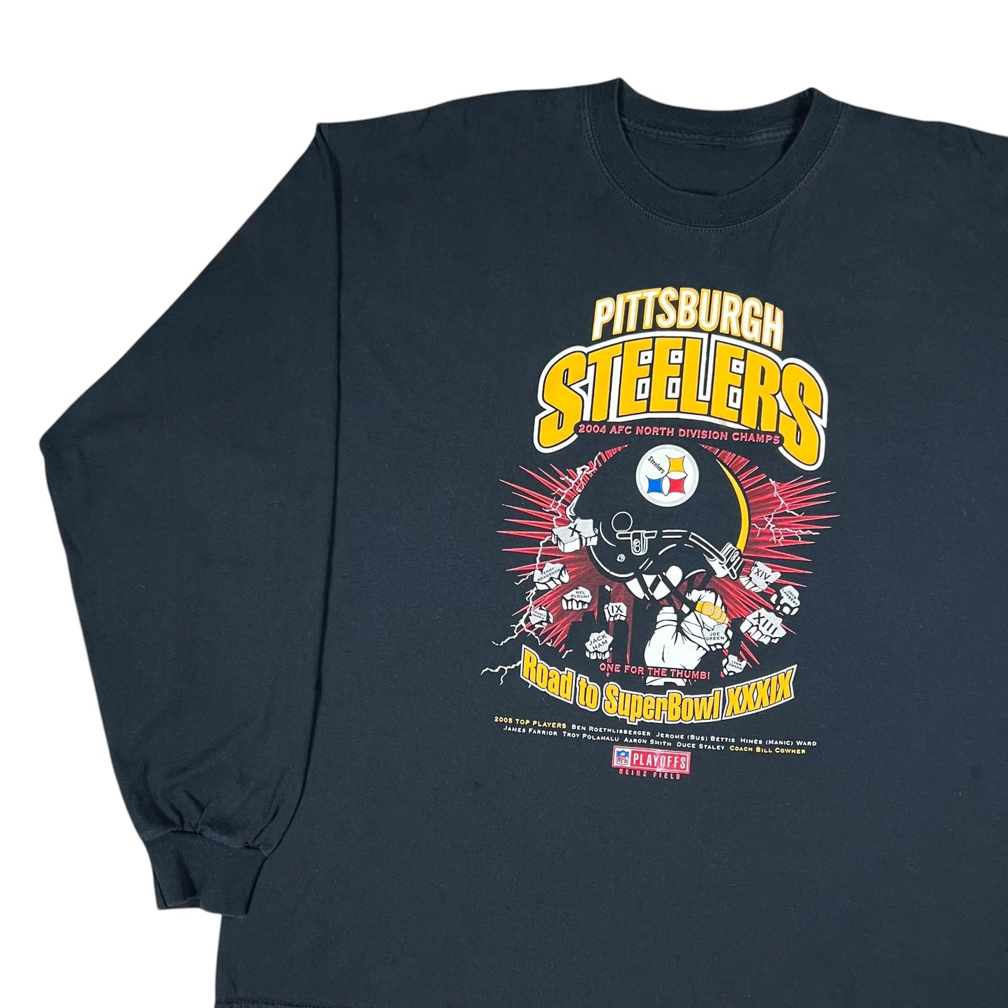 Vintage 2005 Pittsburgh Steelers lightning faded long sleeve shirt (XXL)