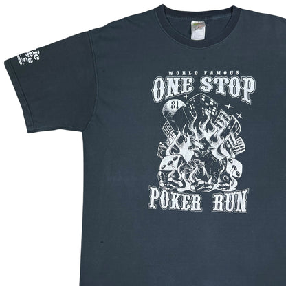 Vintage Y2K Vaudeville One Stop Poker Run outlaw biker faded tee (XL)