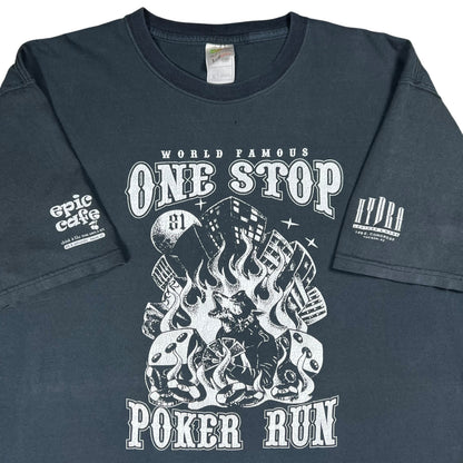 Vintage Y2K Vaudeville One Stop Poker Run outlaw biker faded tee (XL)
