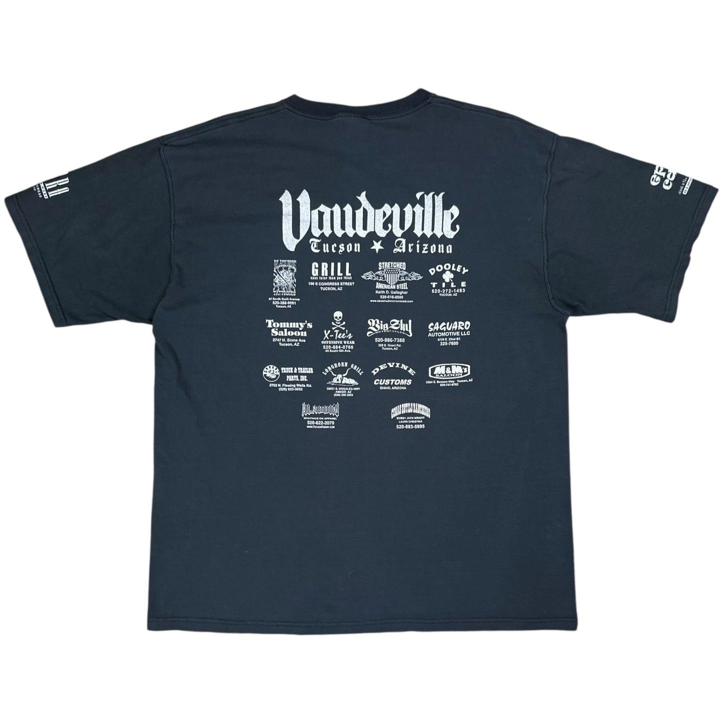 Vintage Y2K Vaudeville One Stop Poker Run outlaw biker faded tee (XL)