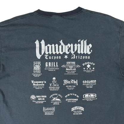 Vintage Y2K Vaudeville One Stop Poker Run outlaw biker faded tee (XL)