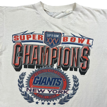 Vintage 1991 New York Giants Super Bowl XXV Champions faded tee (L)