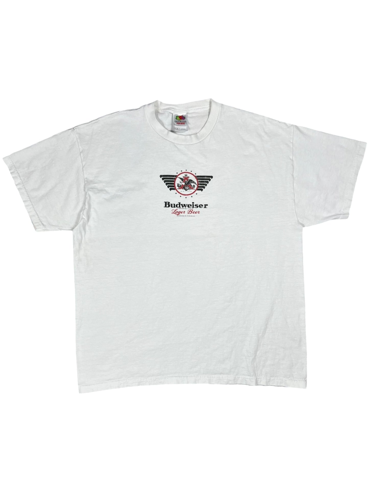 Vintage Y2K Budweiser Lager Beer tee (L)