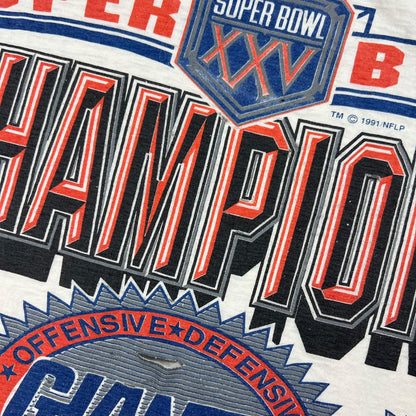 Vintage 1991 New York Giants Super Bowl XXV Champions faded tee (L)