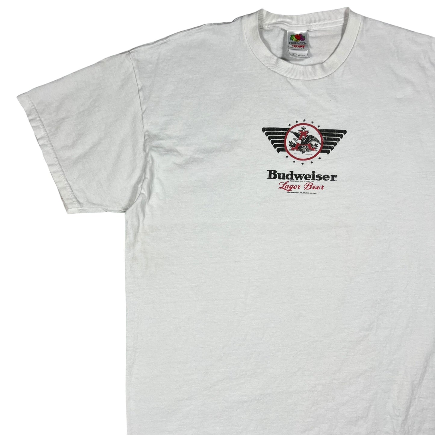 Vintage Y2K Budweiser Lager Beer tee (L)